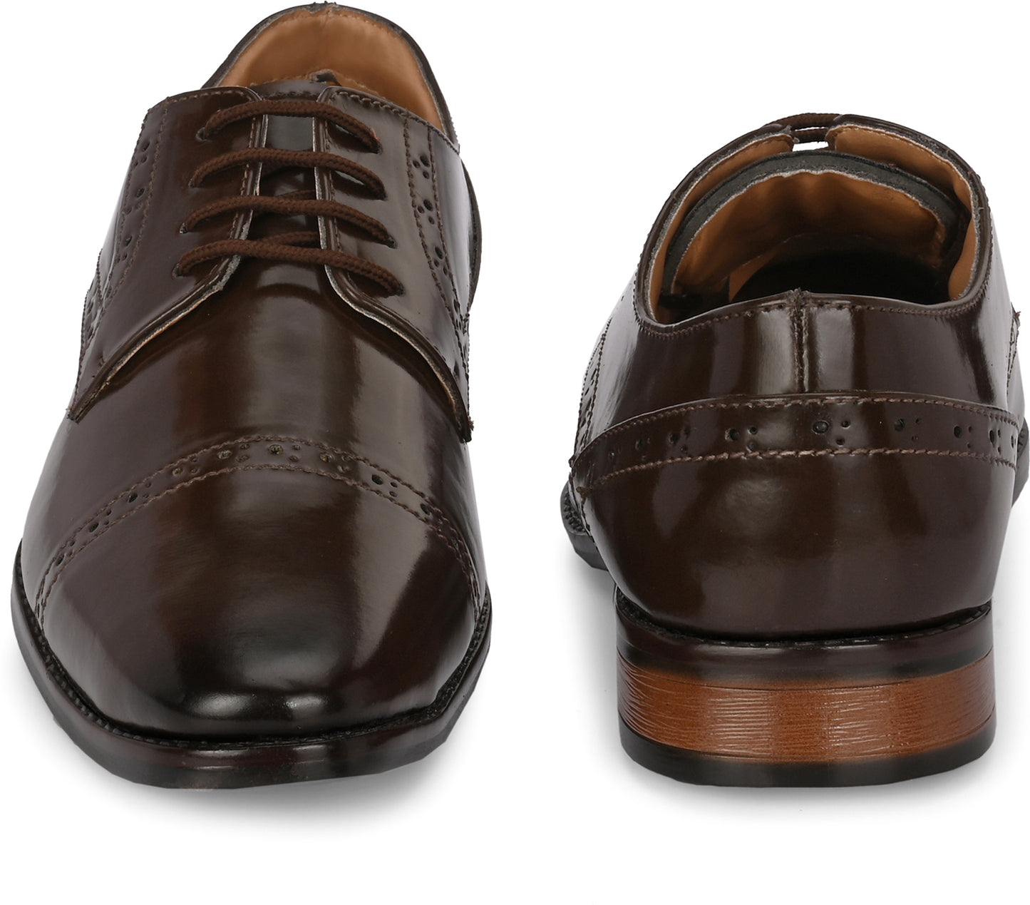 Men's Brown Brogue Round Toe Oxford Shoes