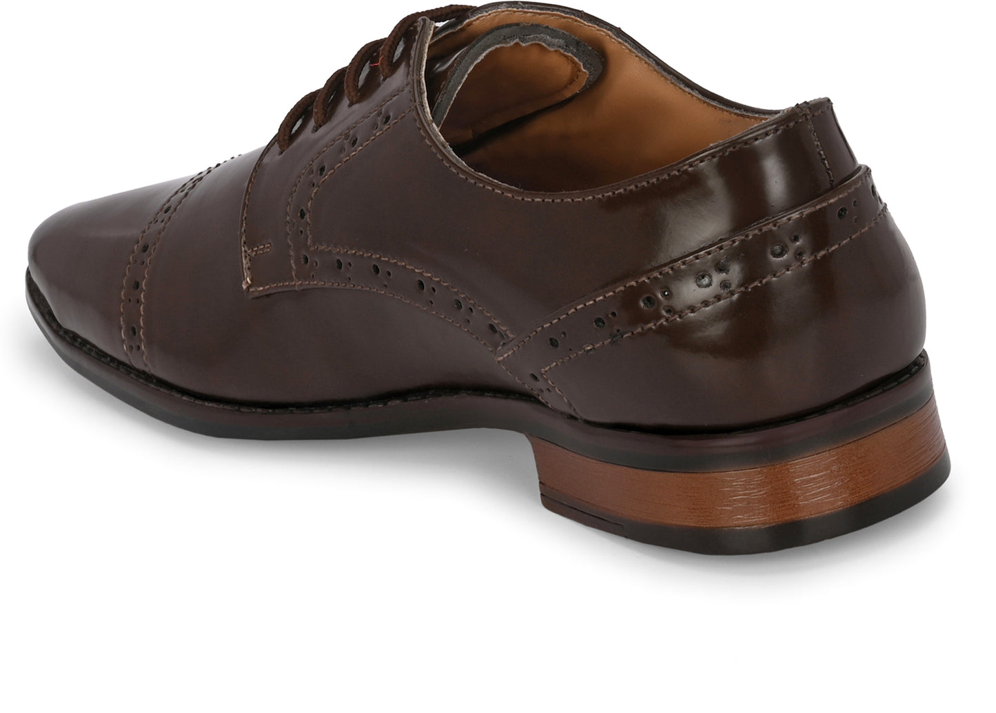 Men's Brown Brogue Round Toe Oxford Shoes