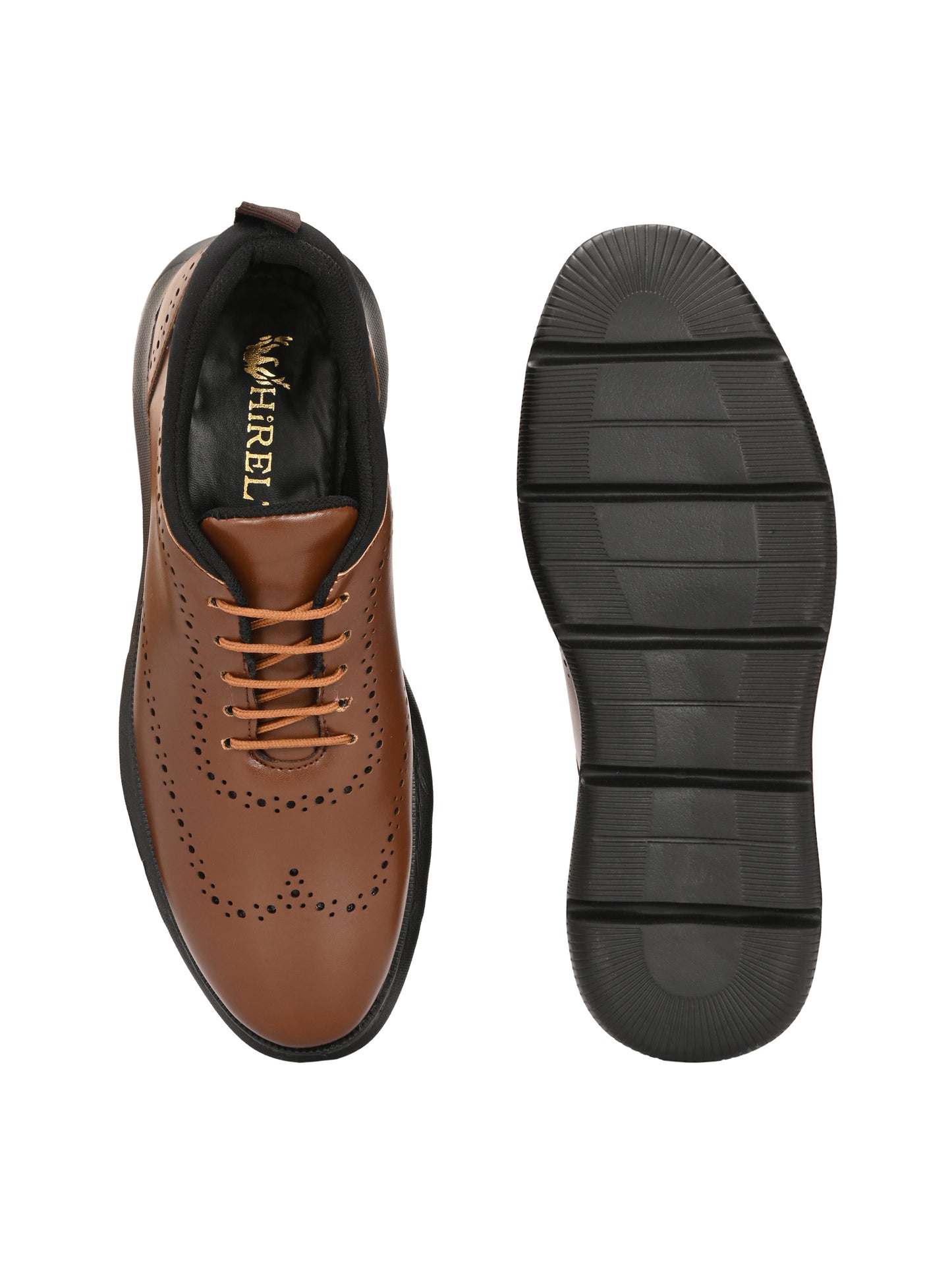 Men's Ultra Light Weight Tan Brogue Formal Shoes