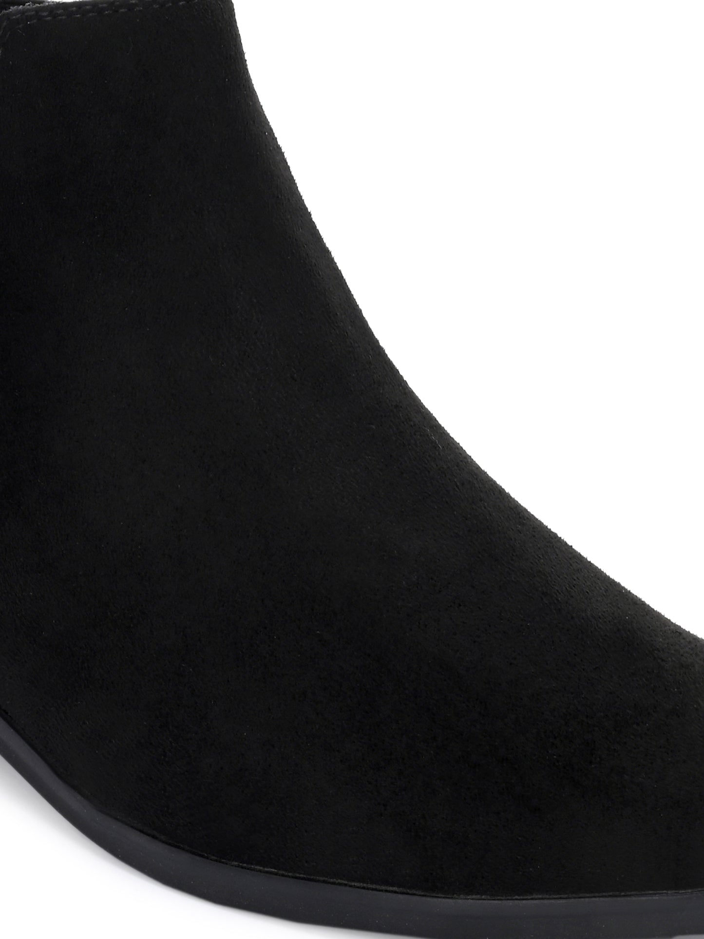 Men's Black Round Toe Suede Chelsea Boots