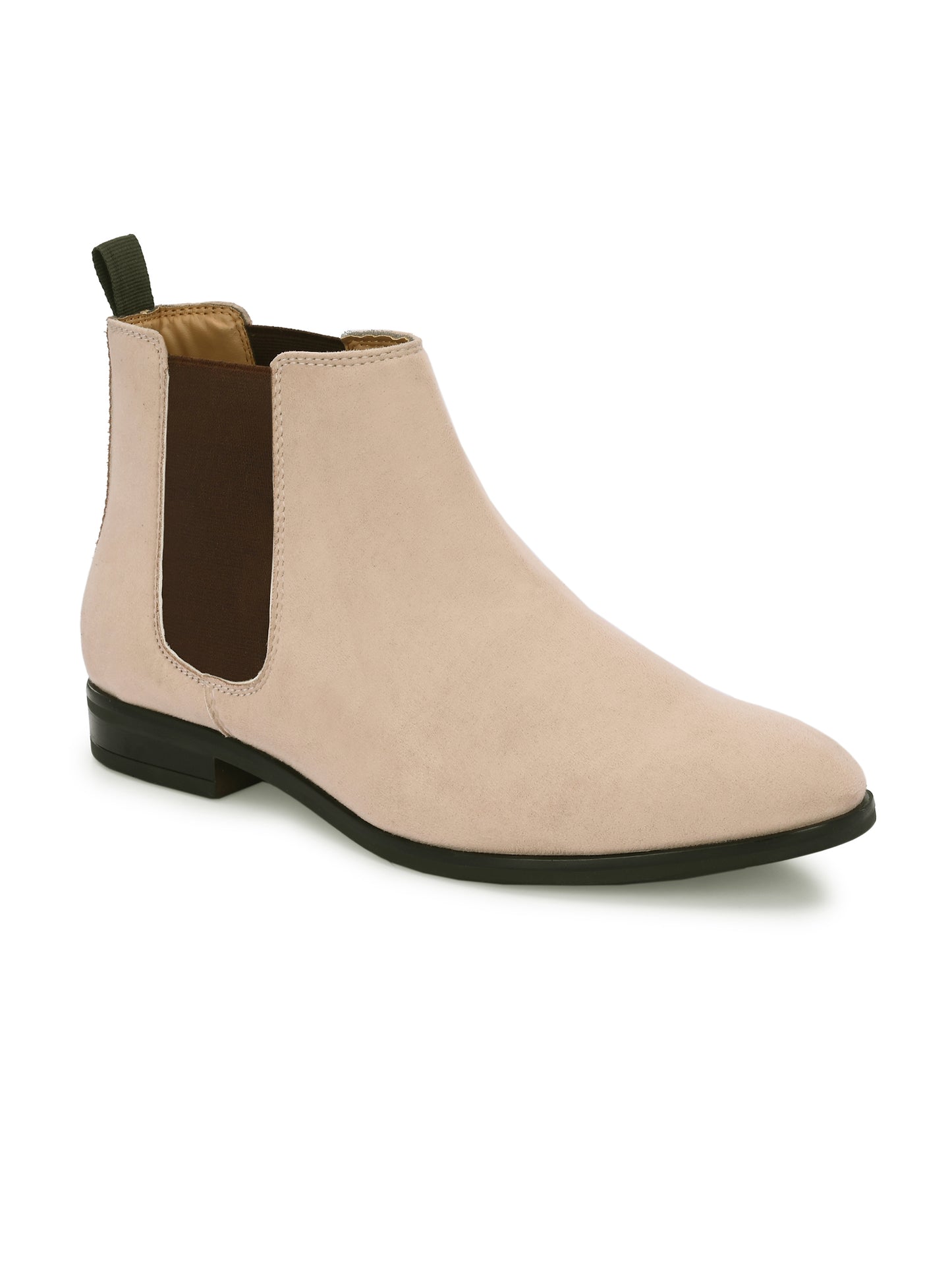 Men's Beige Suede Chelsea Ankle Boots