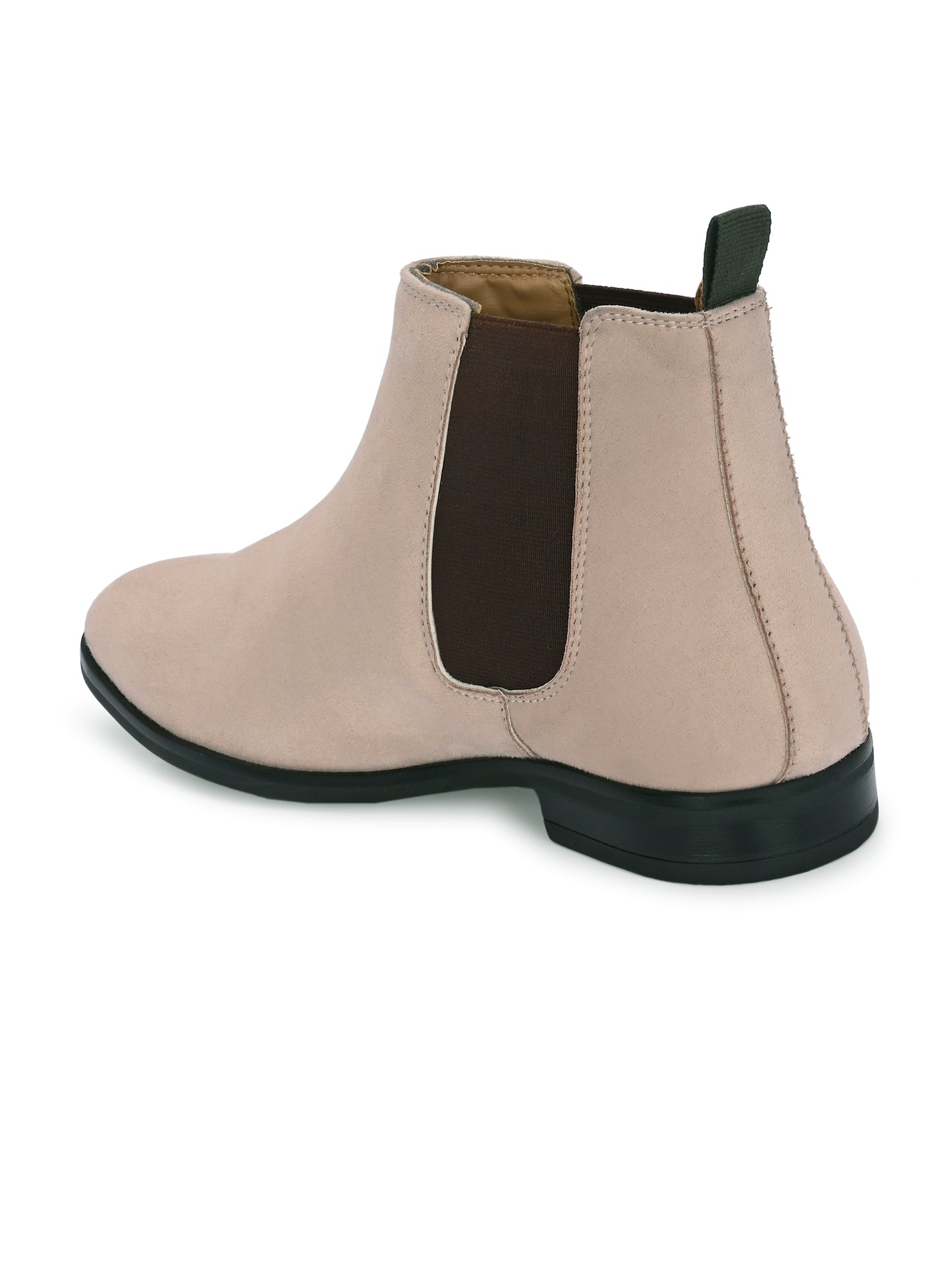Men's Beige Suede Chelsea Ankle Boots