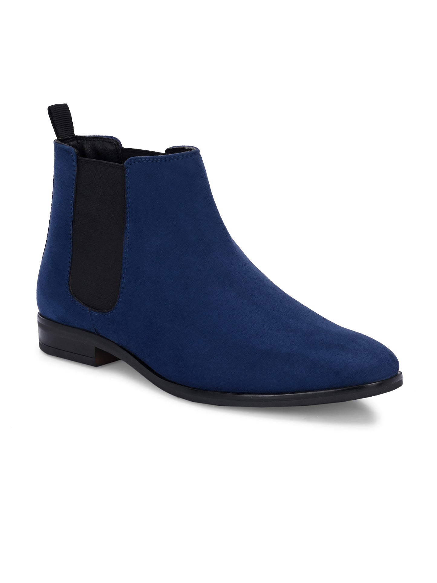 Men's Blue Suede Chelsea Ankle Boots