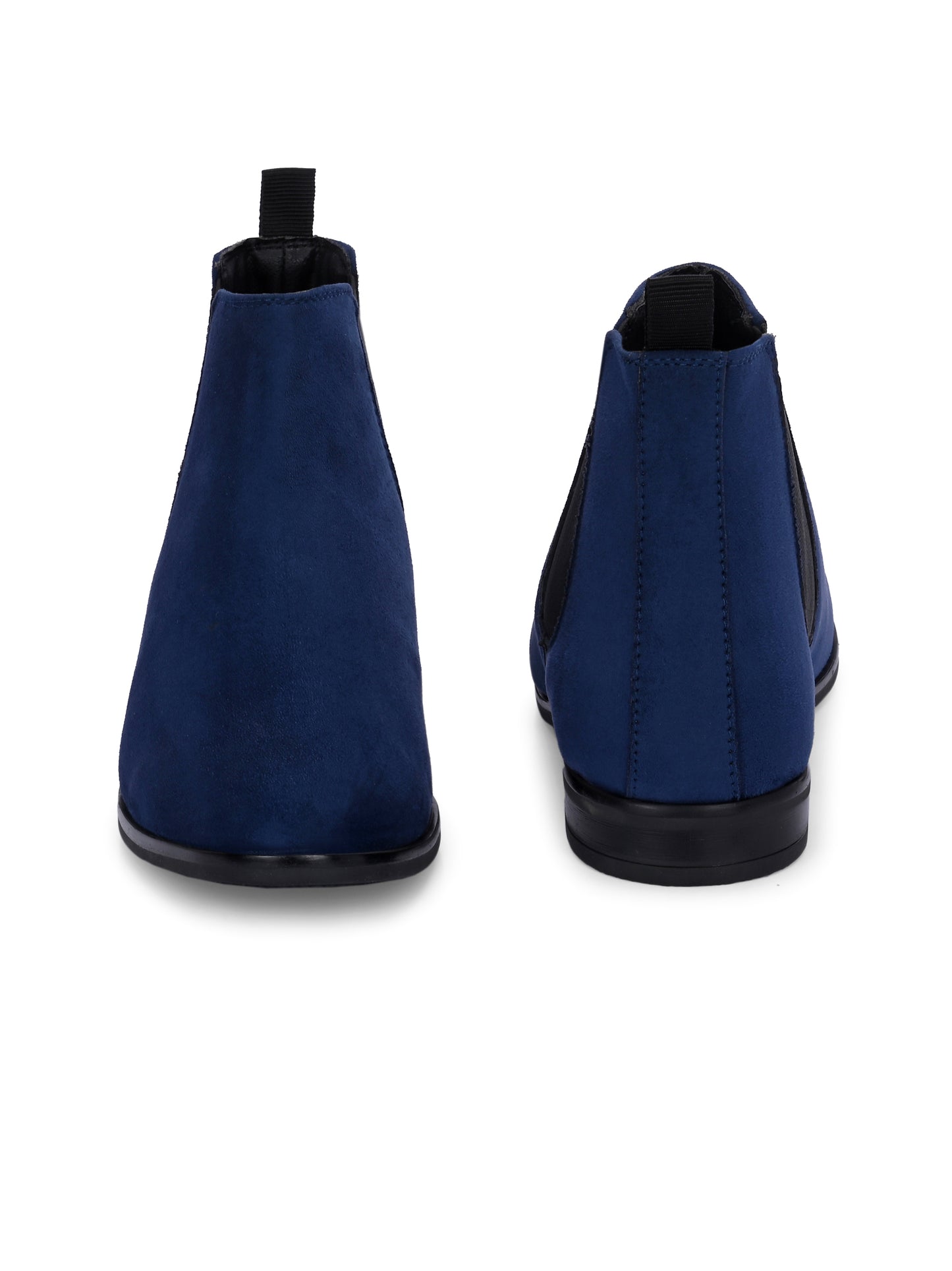 Men's Blue Suede Chelsea Ankle Boots