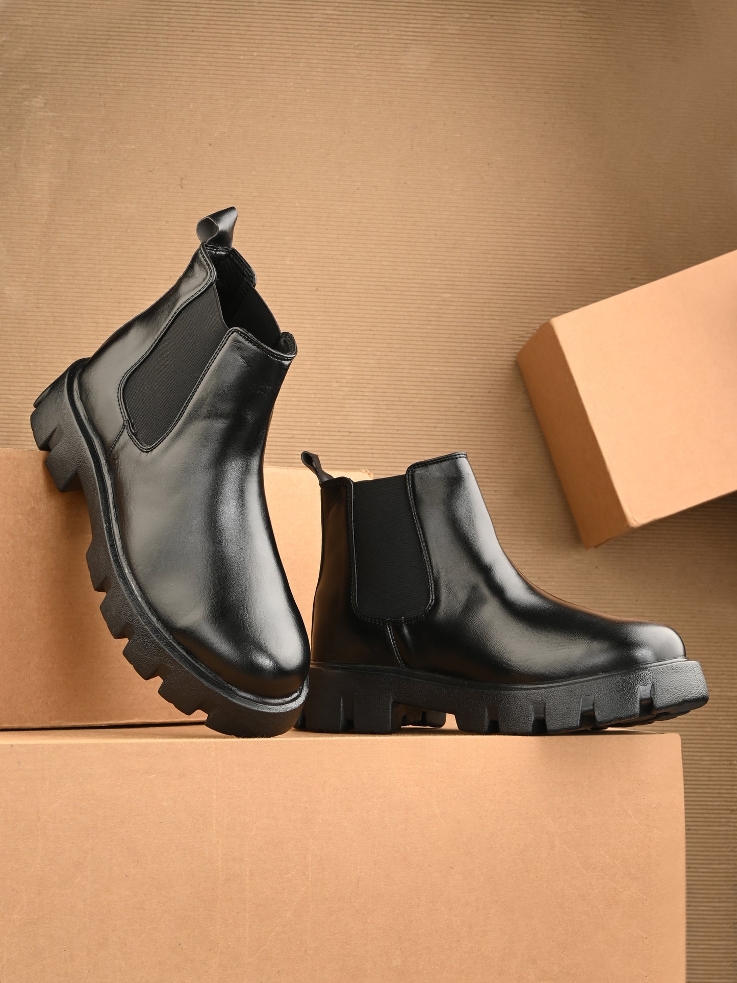Men's Black Chunky Sole Chelsea Boots
