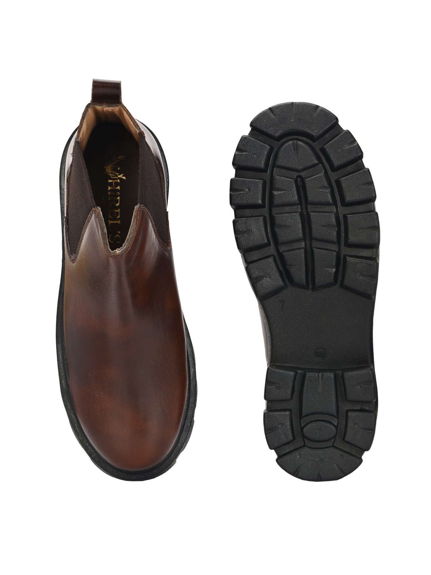Men's Brown Chunky Sole Chelsea Boots