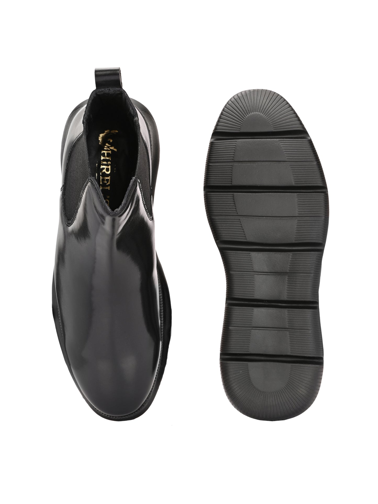 Men's Ultra Light Weight Black Chelsea Boots with EVA Sole