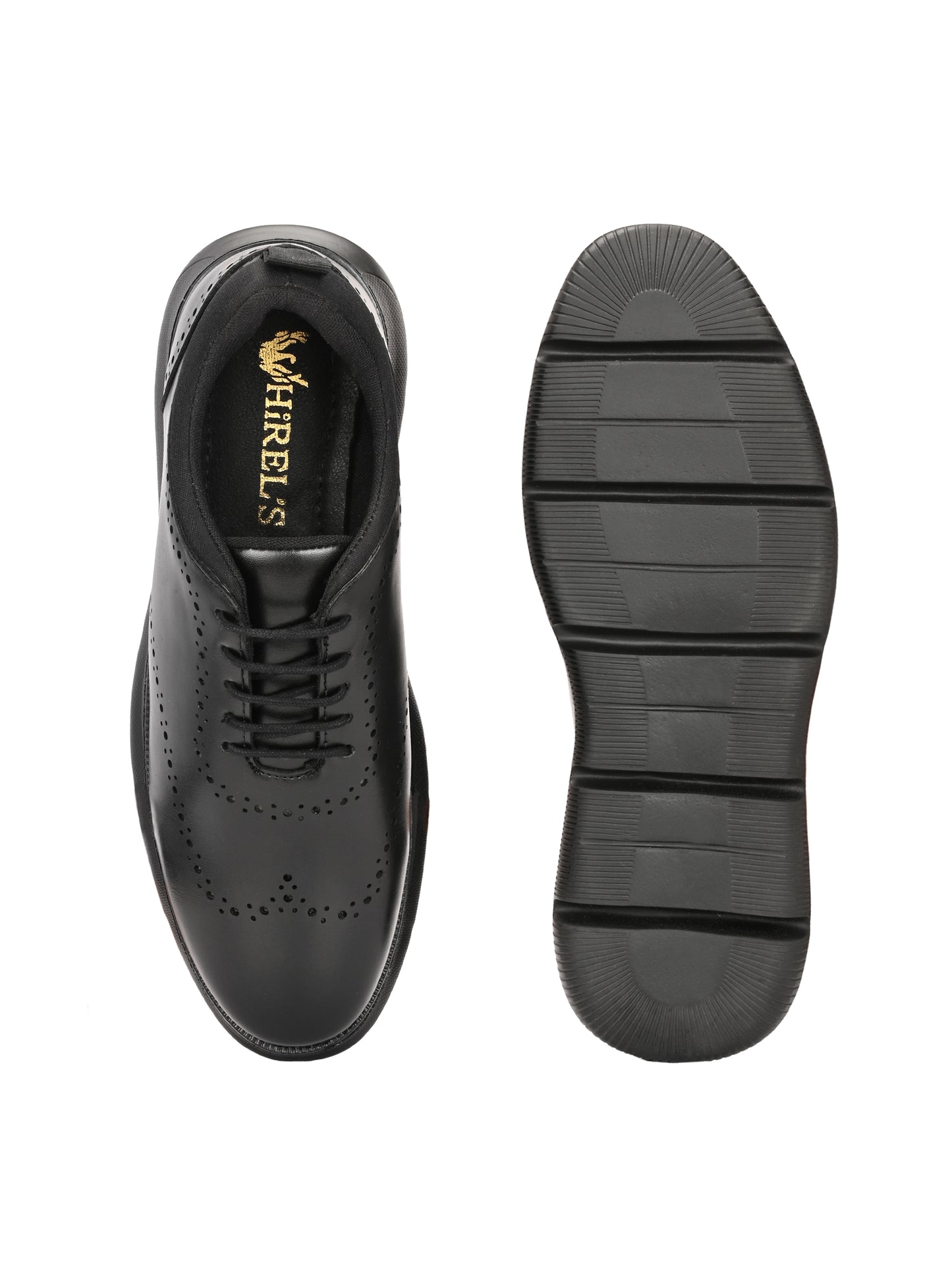 Men's Ultra Light Weight Black Brogue Formal Shoes