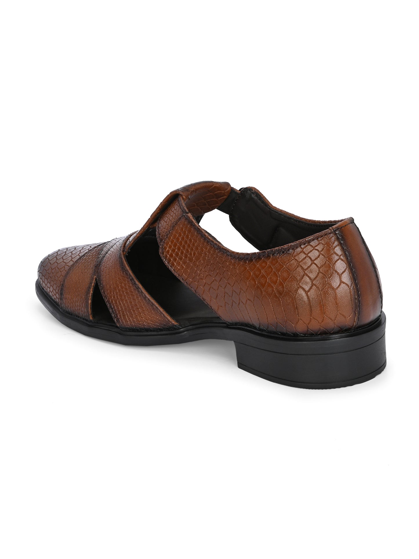 Mens Tan Snake Print Peshwari Sandals