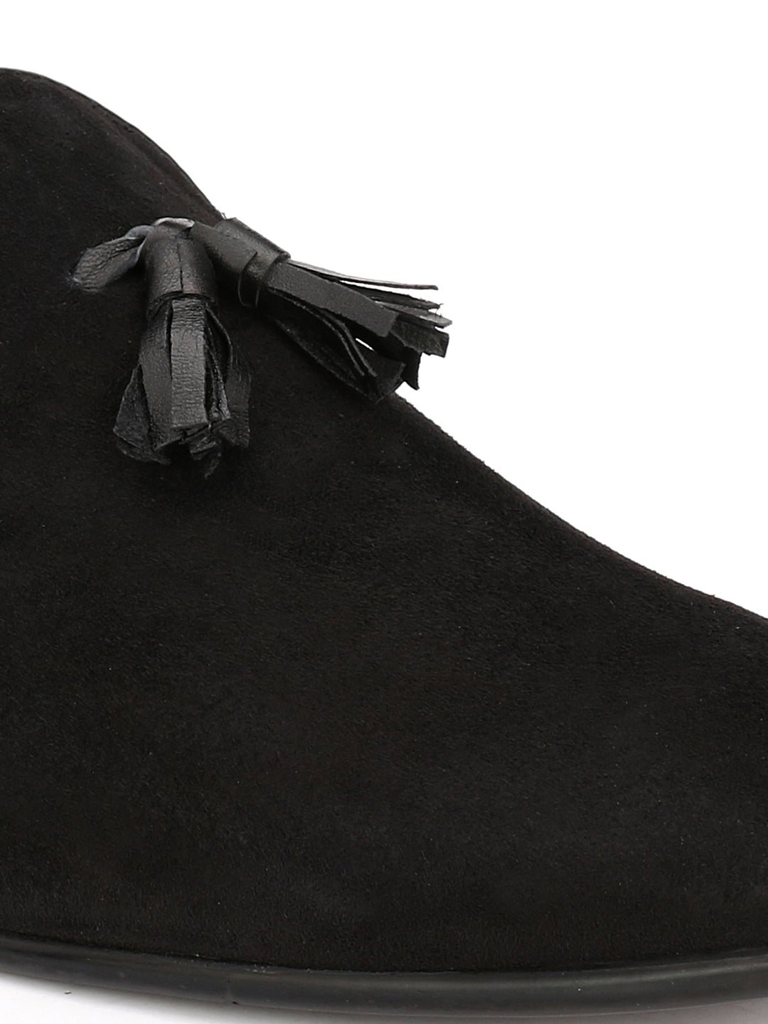 Men's Black suede tassel loafers
