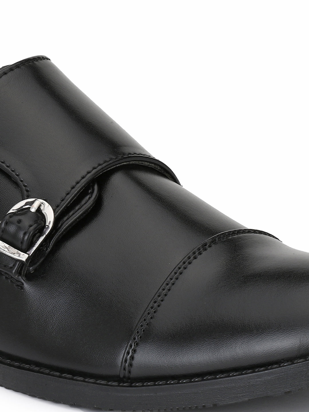 Men's black double monk strap Formal Shoes
