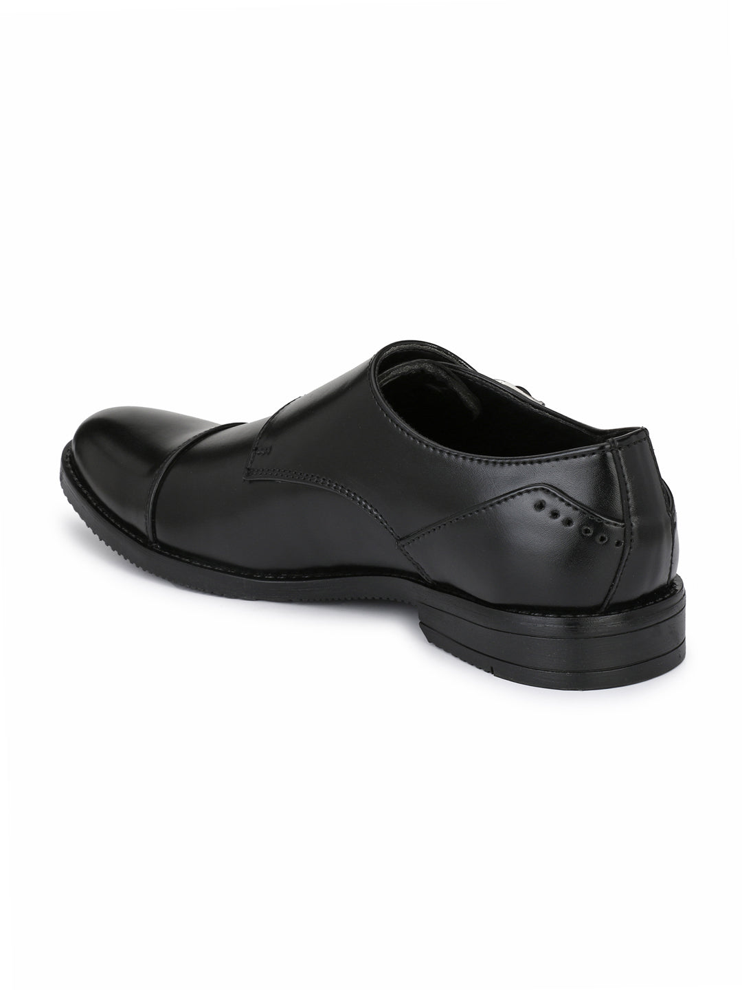 Men's black double monk strap Formal Shoes