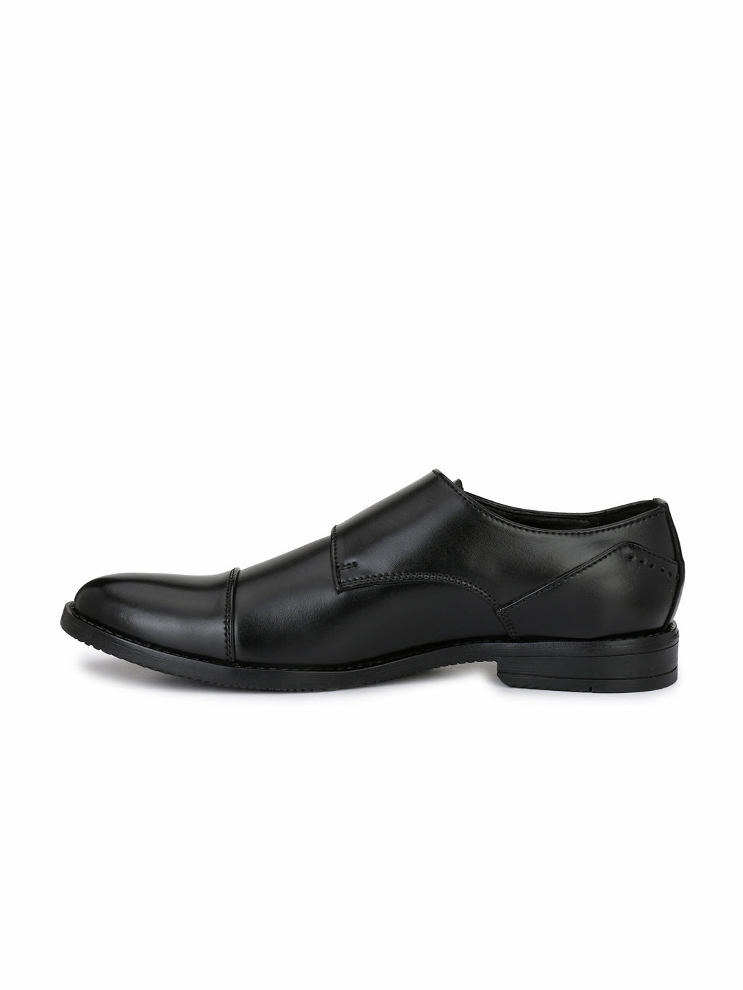 Men's black double monk strap Formal Shoes