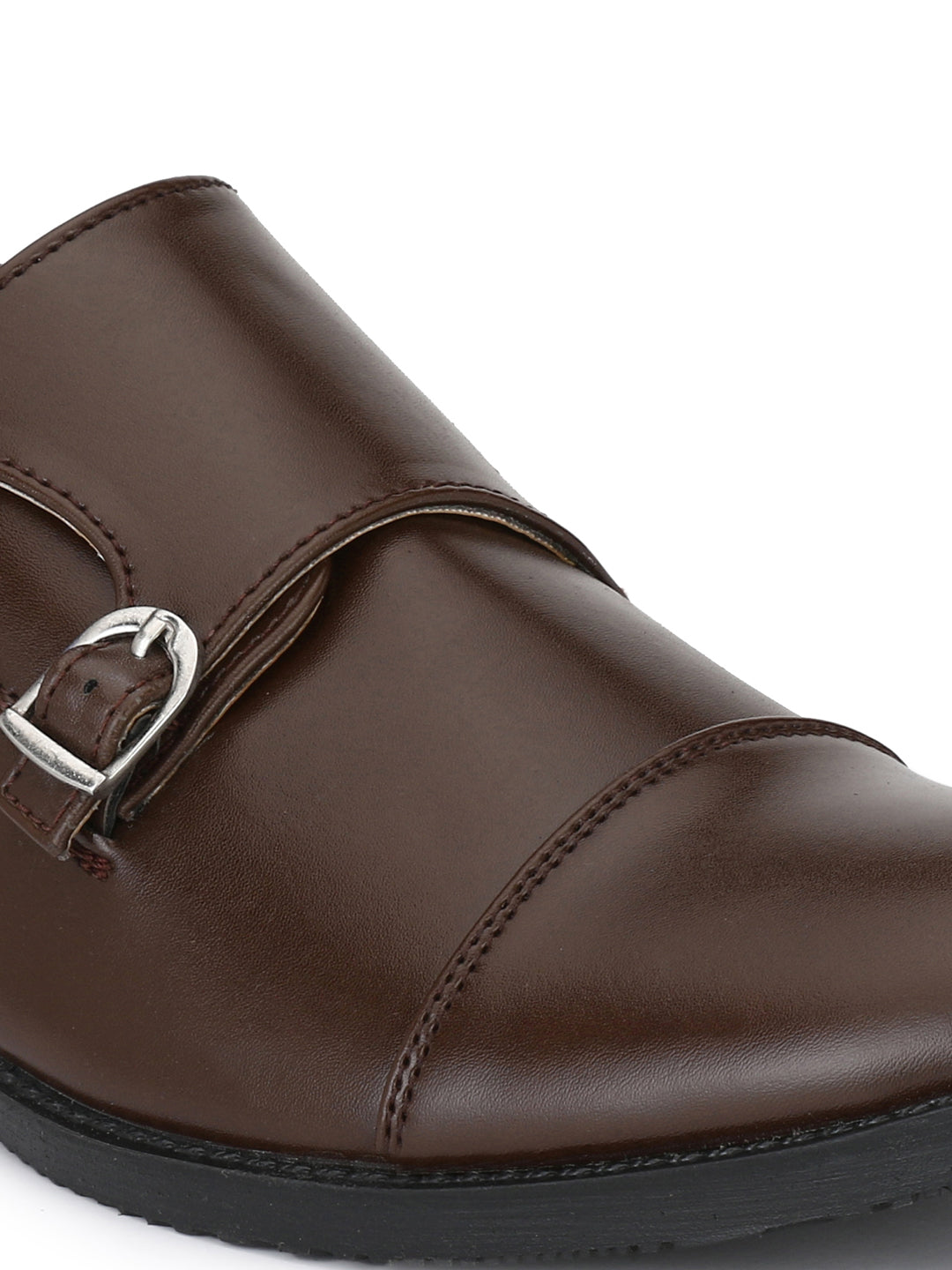 Men's Dark Brown Double Monk Strap Formal Shoes