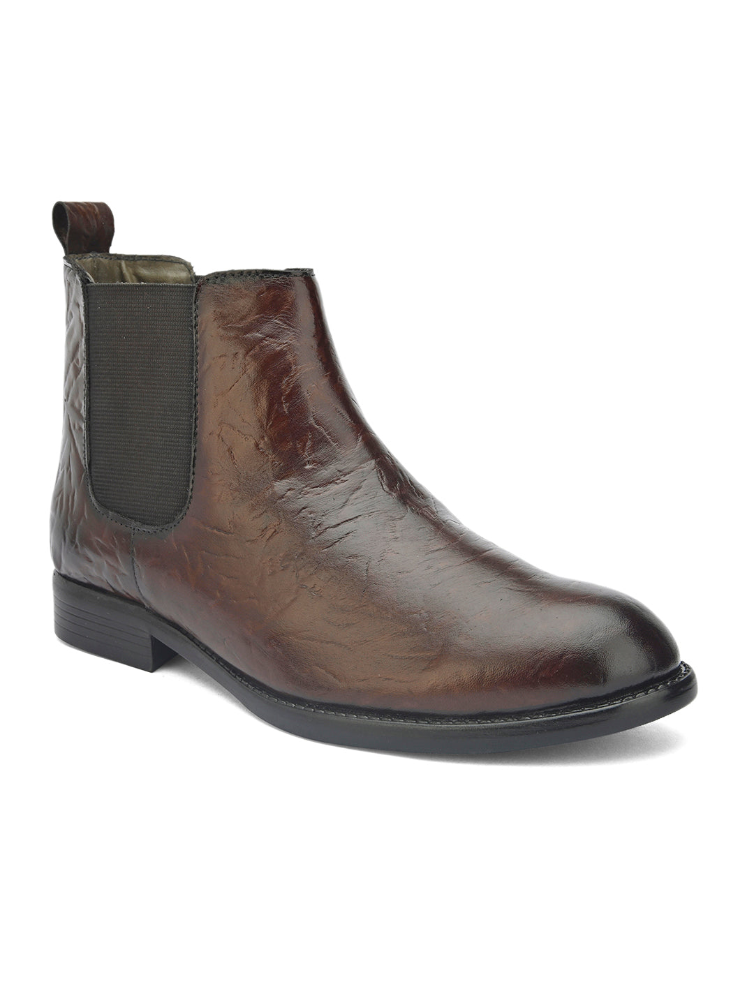 Men's brown leather Chelsea boots