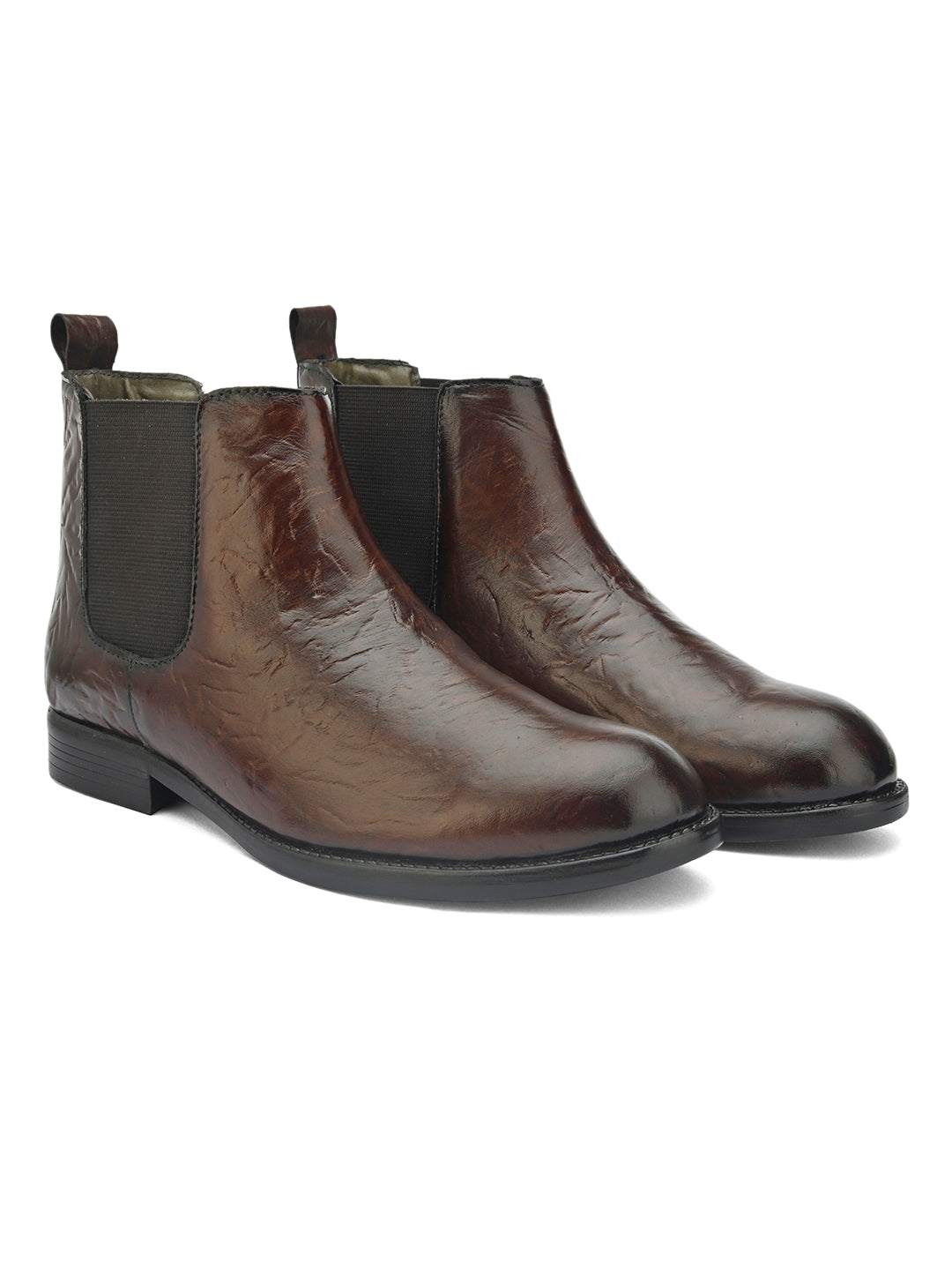 Men's brown leather Chelsea boots