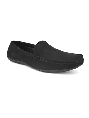 Men's black suede casual loafer