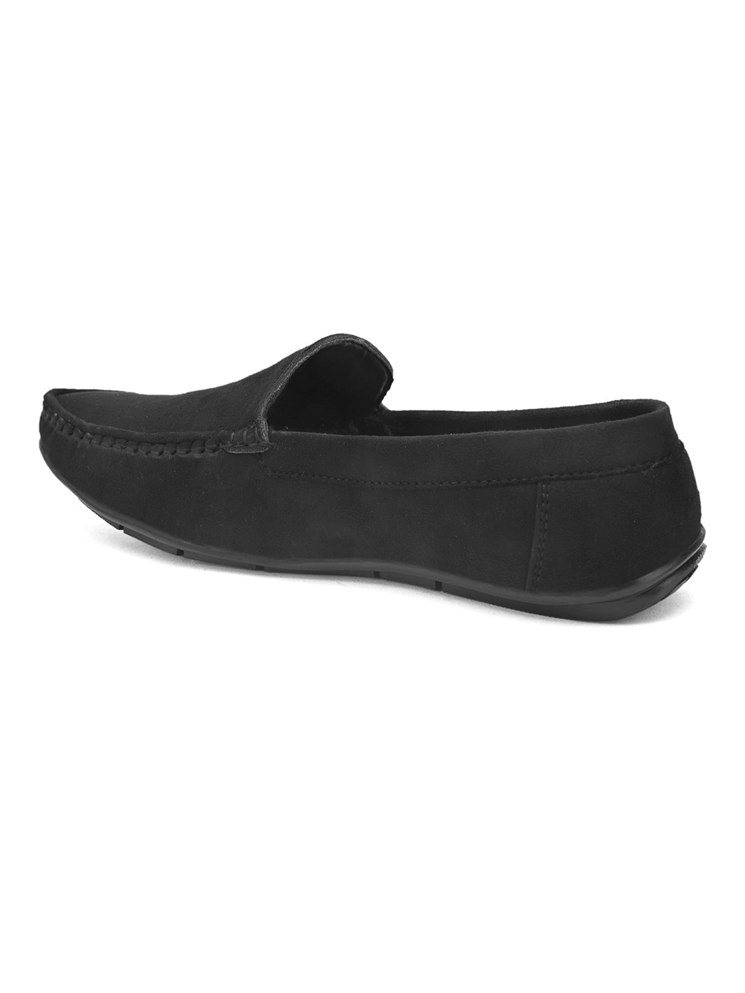 Men's black suede casual loafer