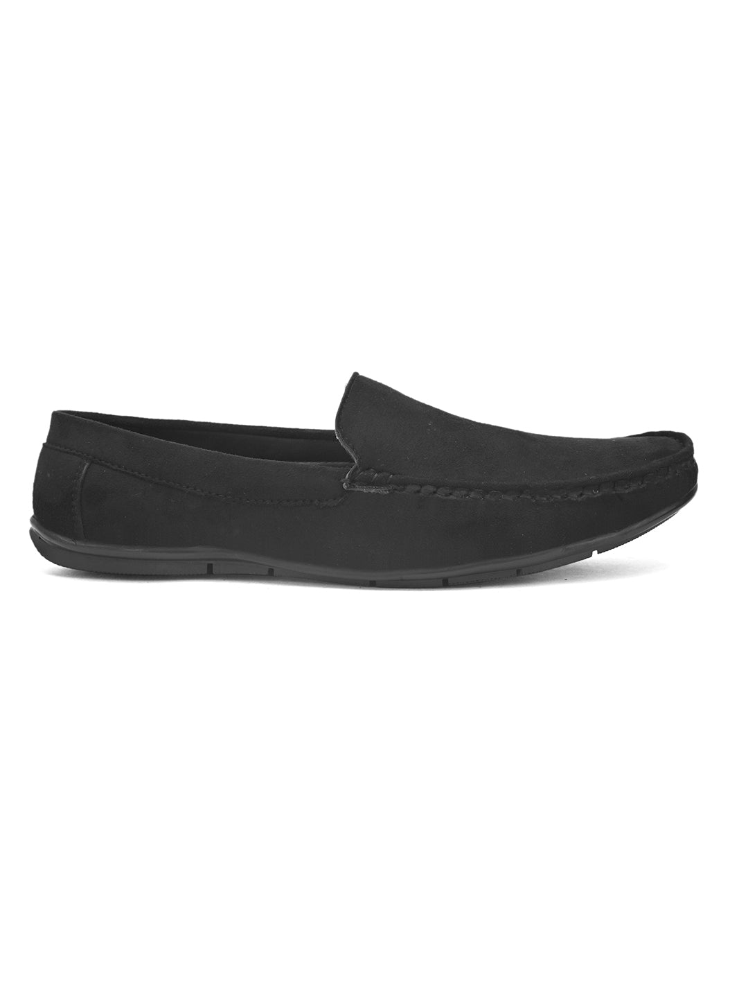 Men's black suede casual loafer