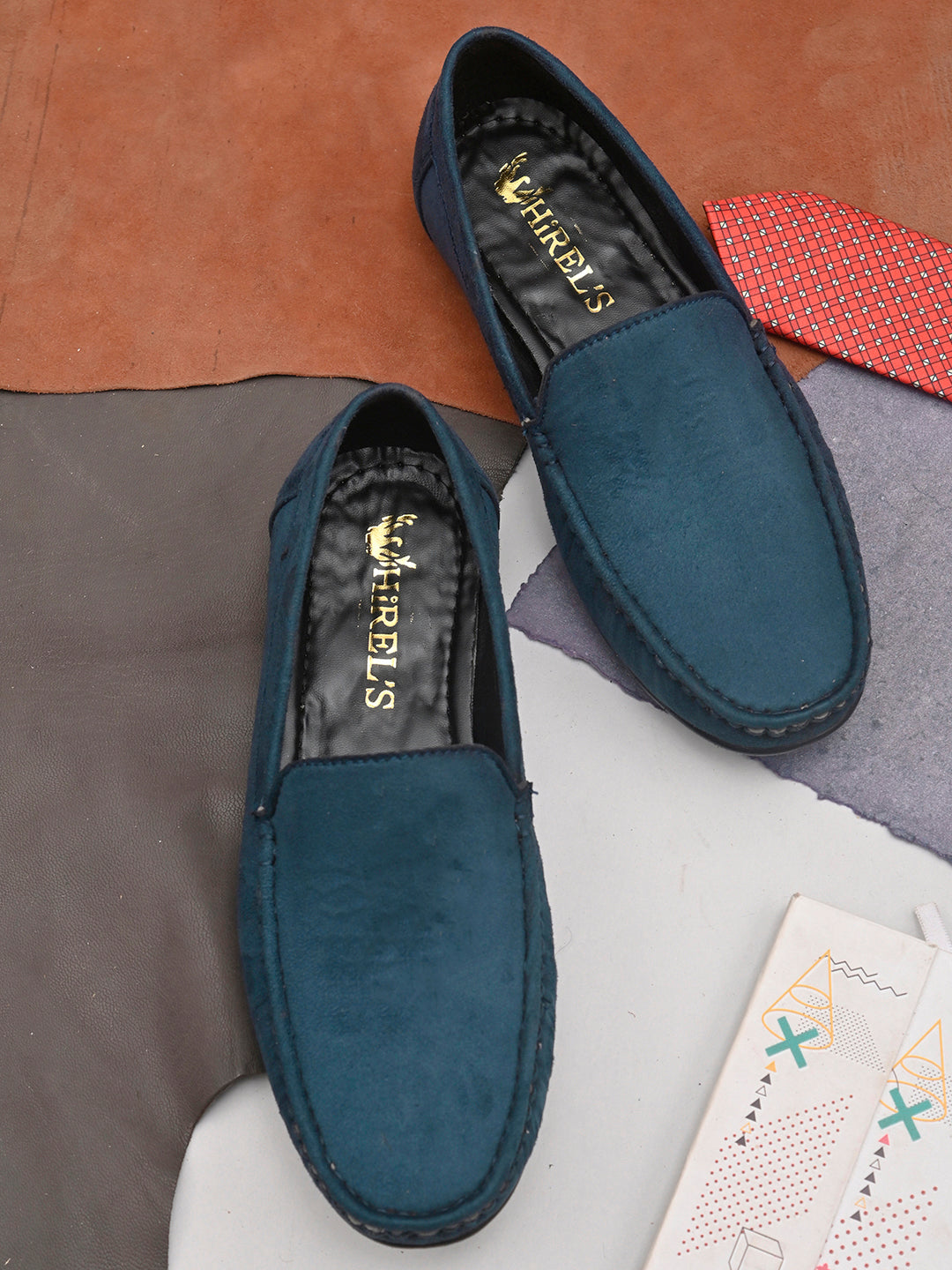 Men's blue suede casual loafer