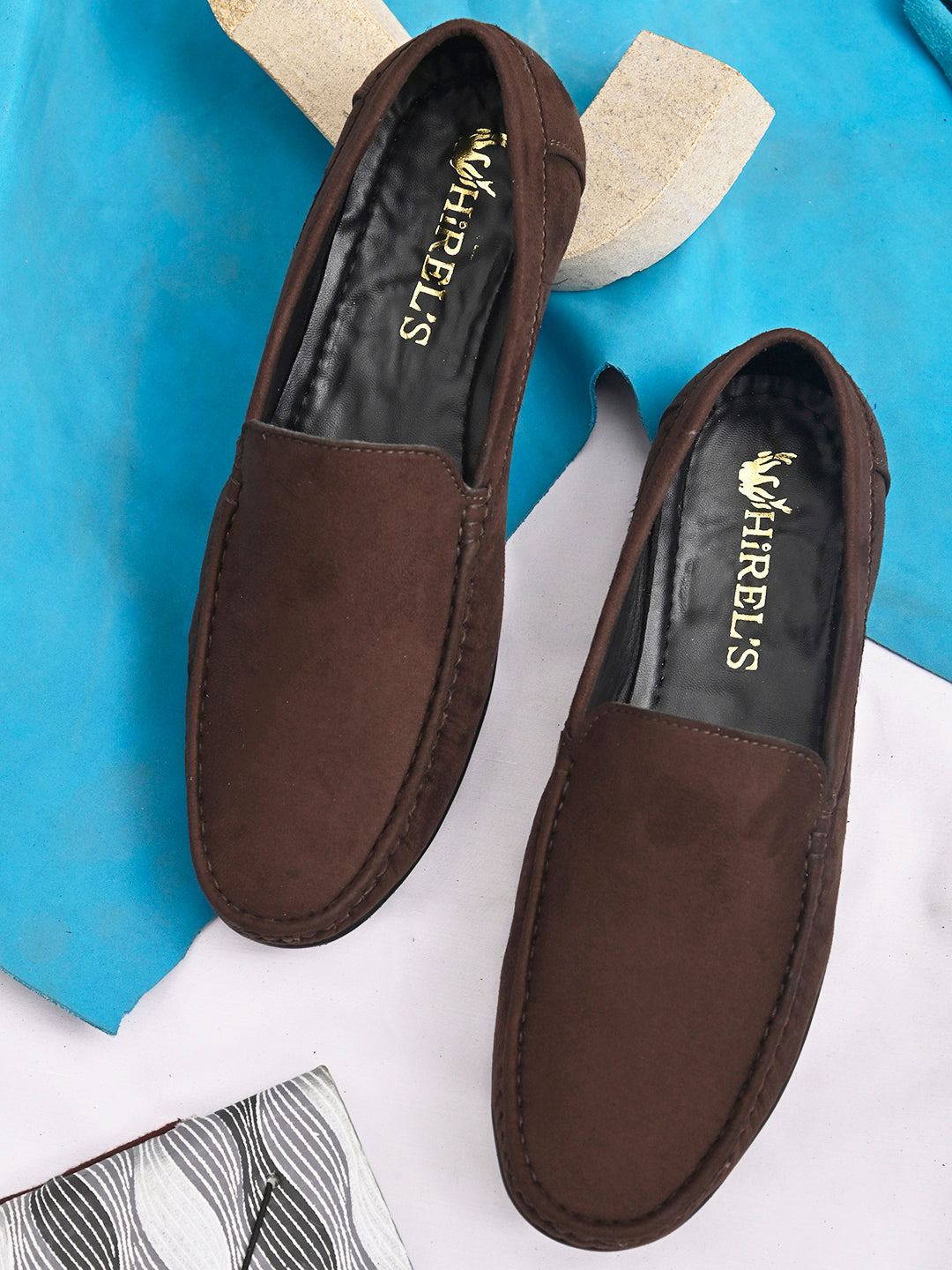 Men's dark brown suede casual loafer