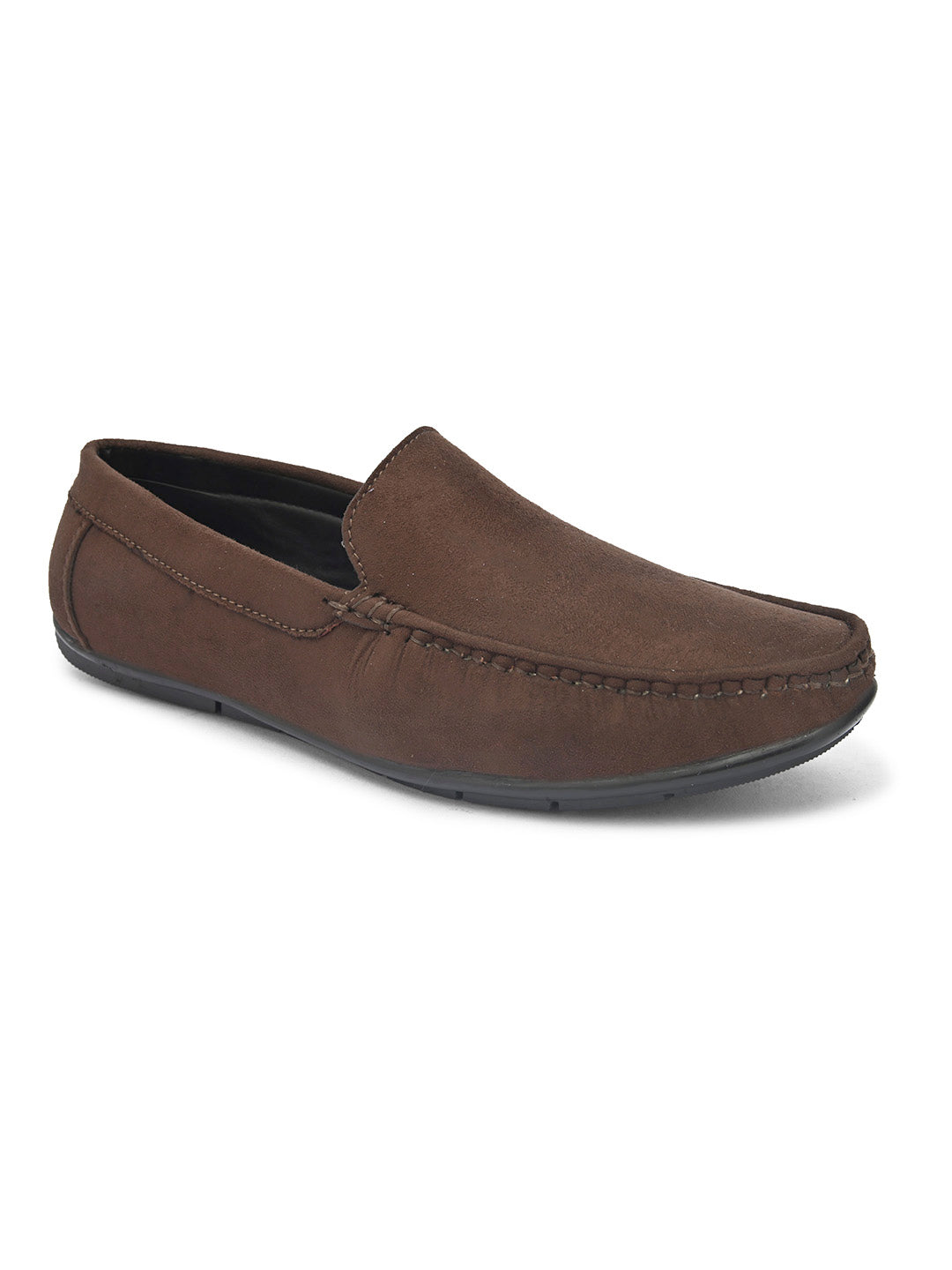 Men's dark brown suede casual loafer