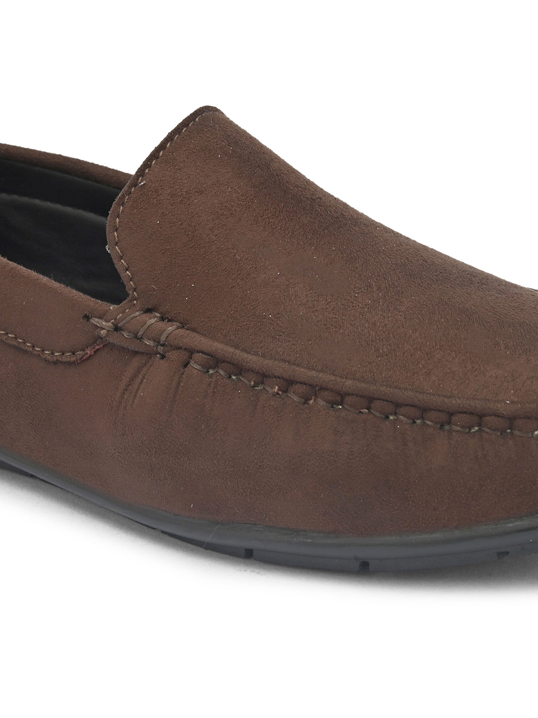 Men's dark brown suede casual loafer