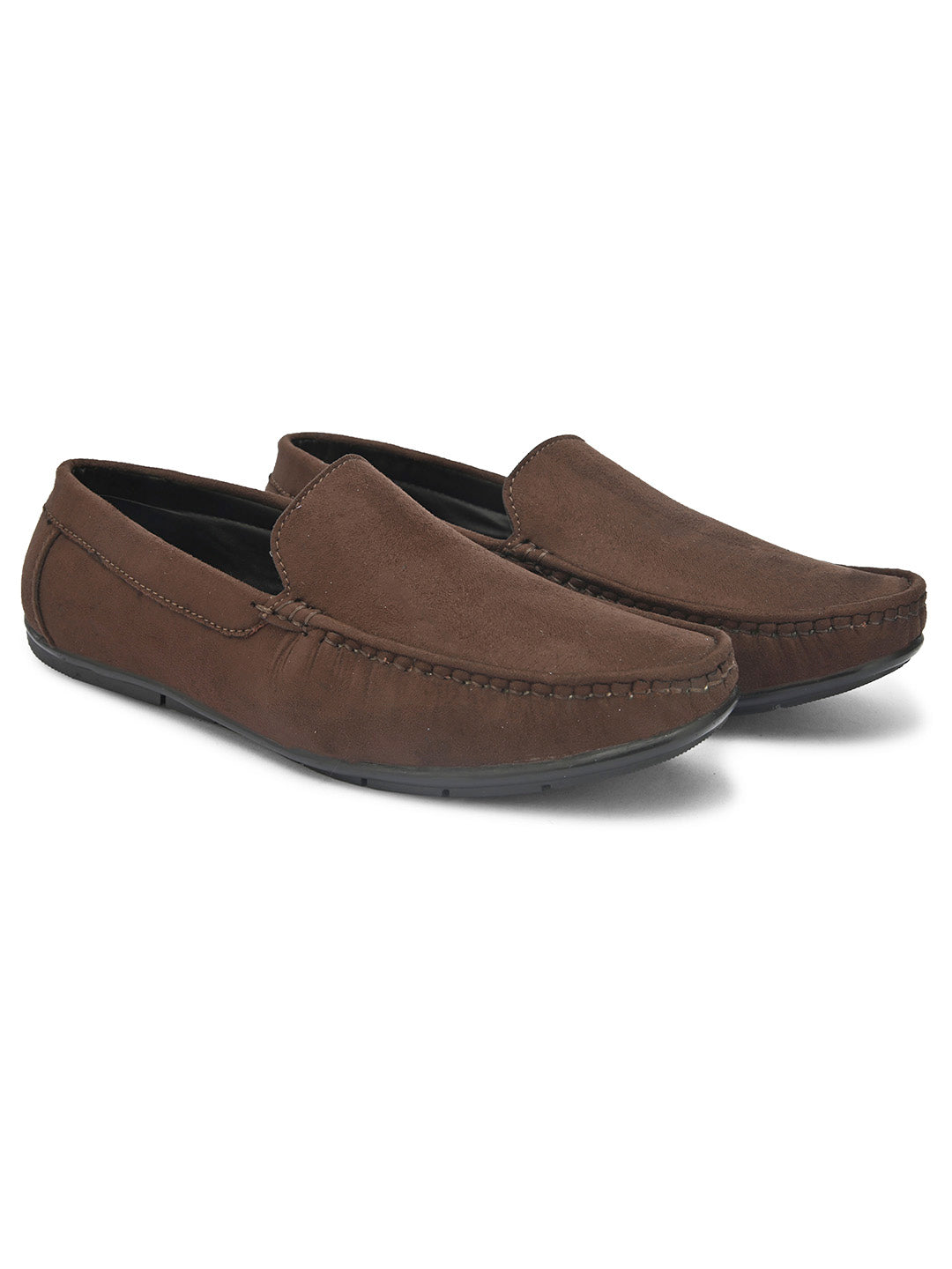 Men's dark brown suede casual loafer