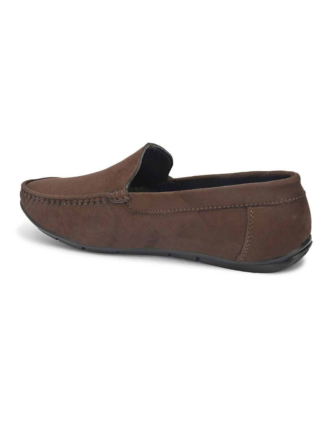 Men's dark brown suede casual loafer