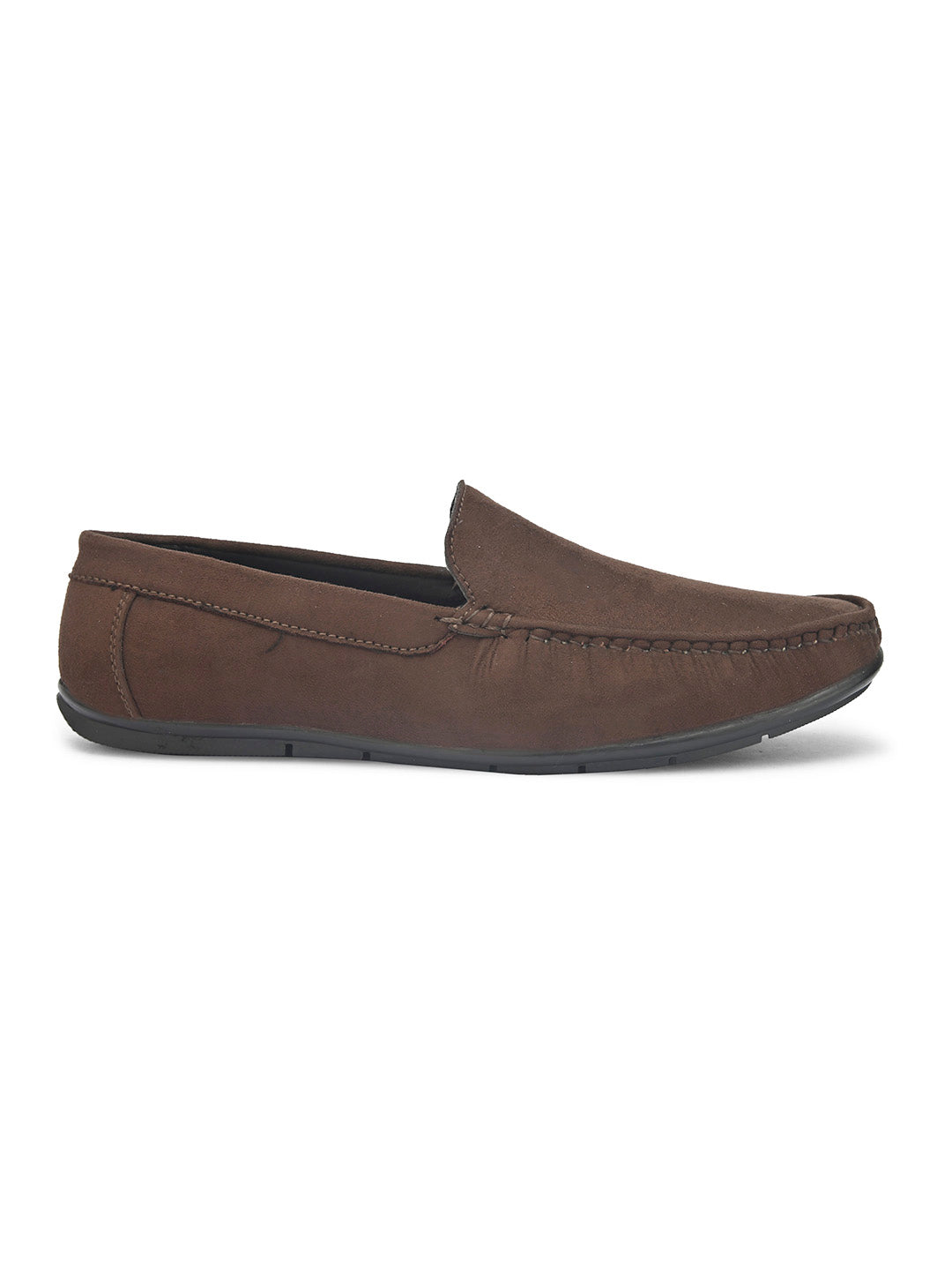 Men's dark brown suede casual loafer