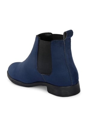 Men's Blue Suede Chelsea boots