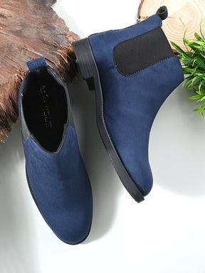 Men's Blue Suede Chelsea boots