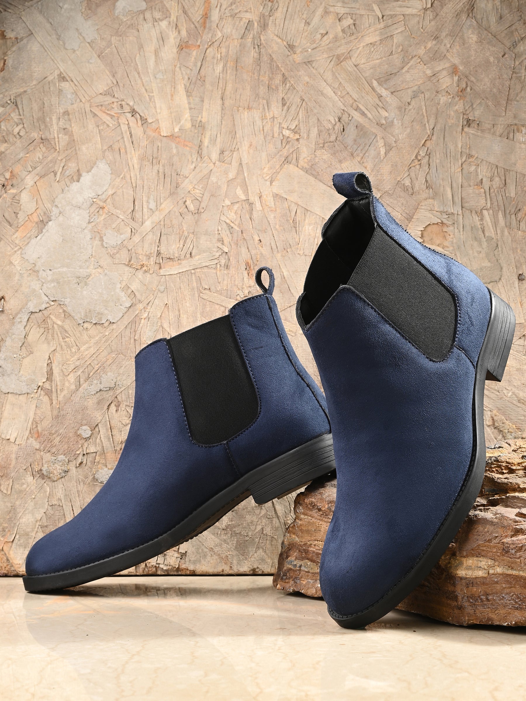 Men s Blue Suede Chelsea boots