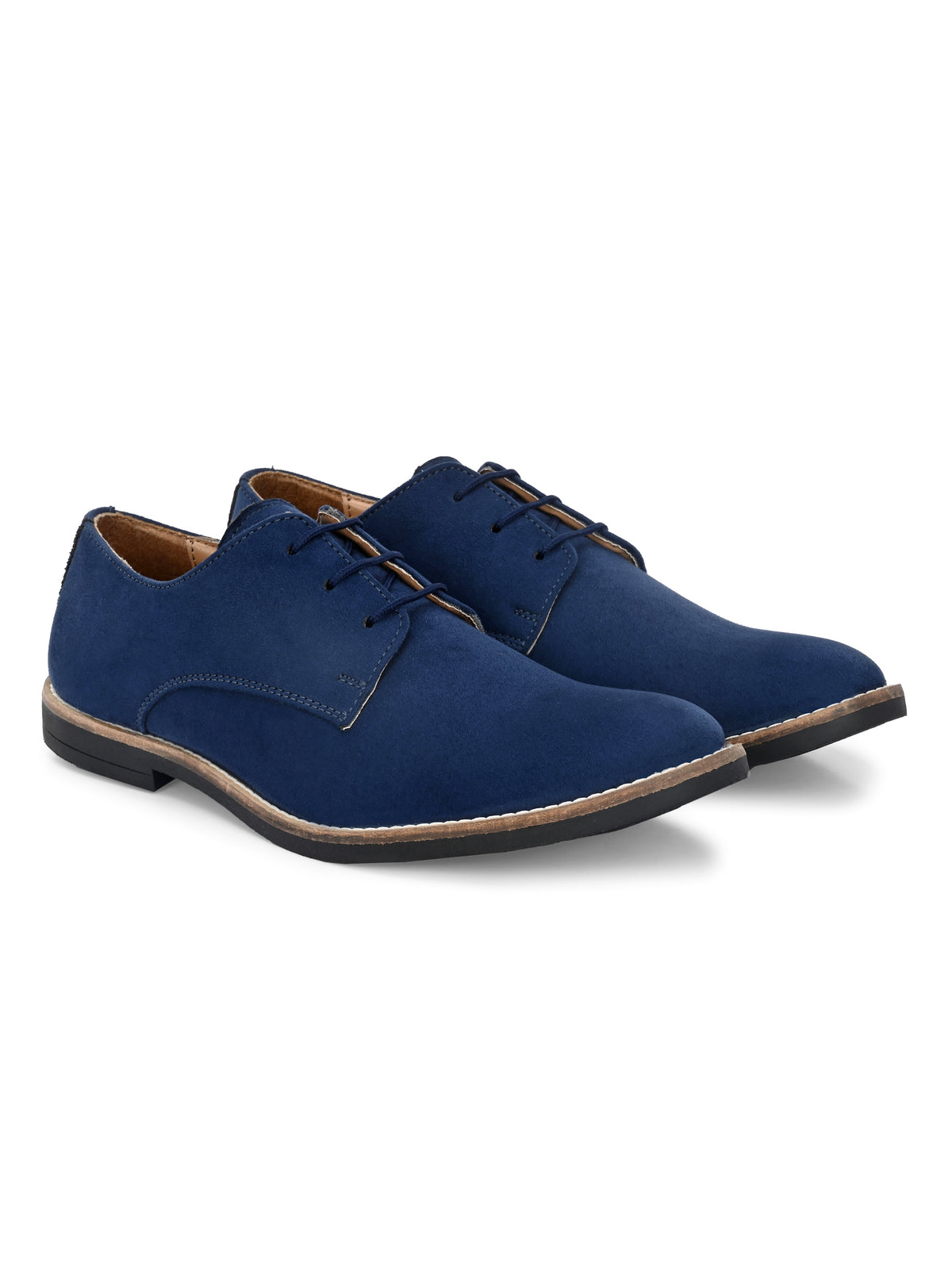 Men's Blue Suede Derby Casual Shoes