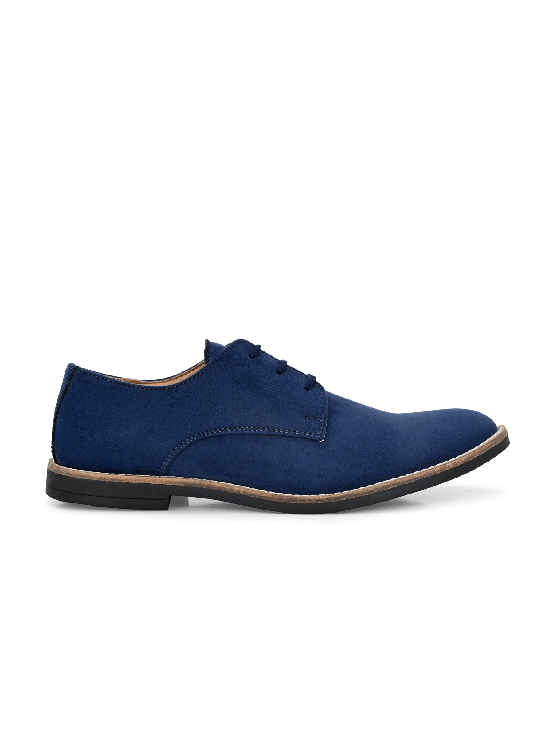 Men's Blue Suede Derby Casual Shoes