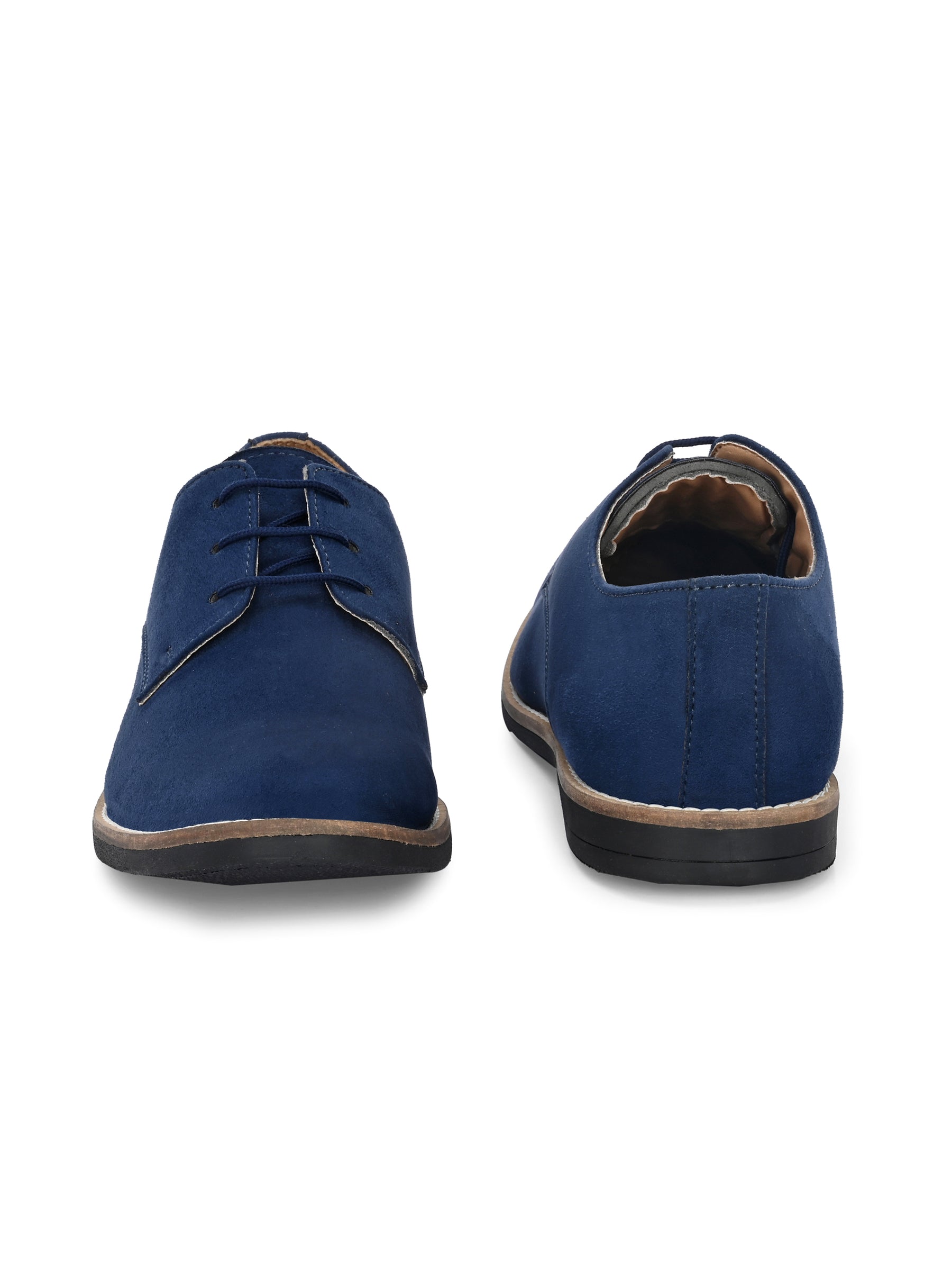 Men's Blue Suede Derby Casual Shoes