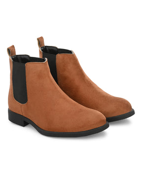 Men's Tan Brown Suede Chelsea boots