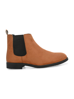 Men's Tan Brown Suede Chelsea boots