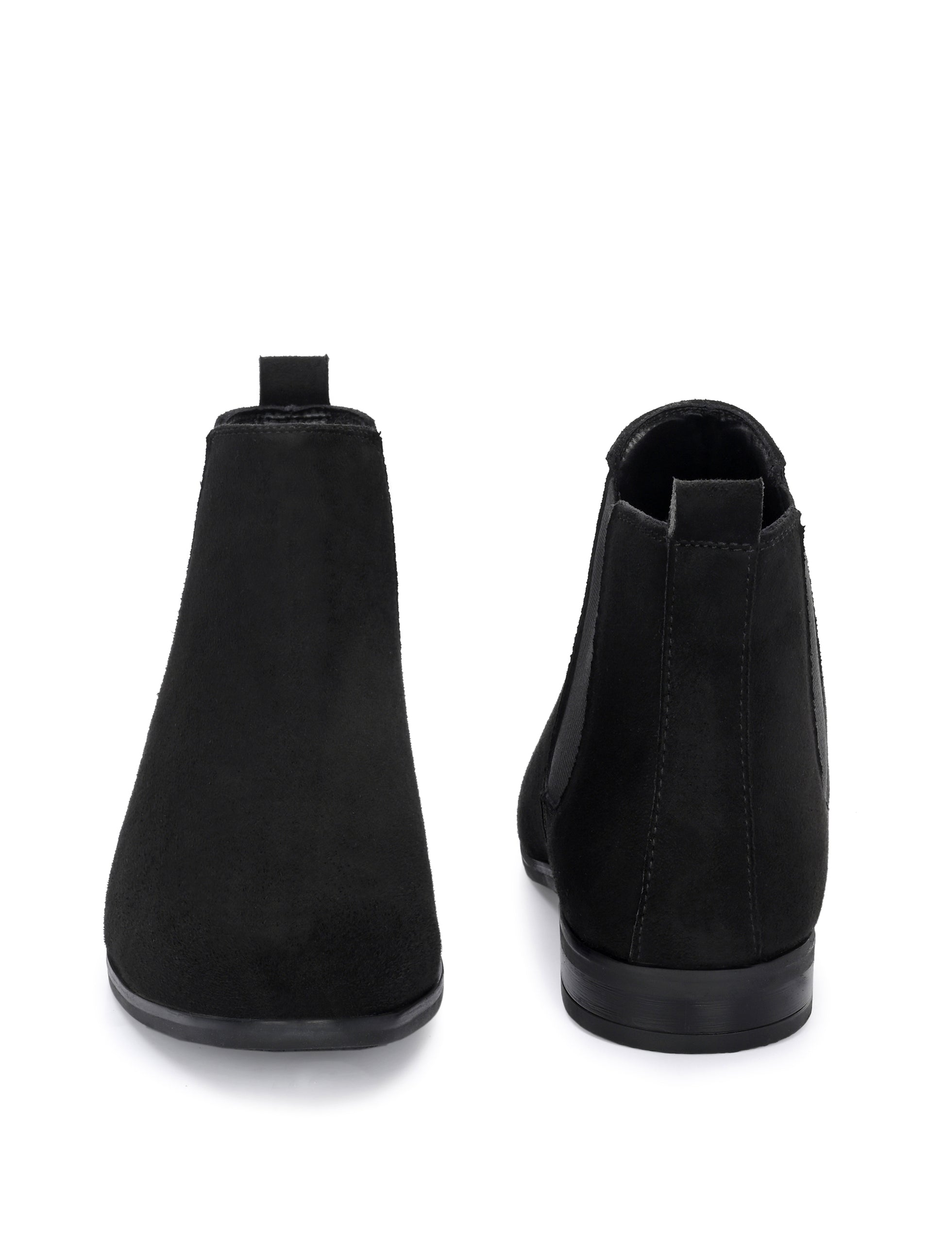 Men's Black Round Toe Suede Chelsea Boots – HIREL'S