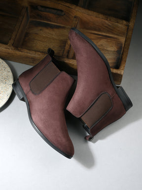 Men's Round Toe Suede Chelsea Boots