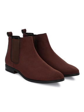 Men's Round Toe Suede Chelsea Boots