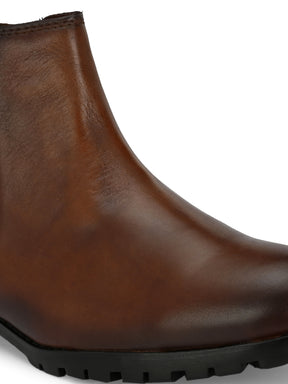 Men's Brown Mid-Top Chelsea Boots