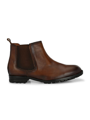 Men's Brown Mid-Top Chelsea Boots