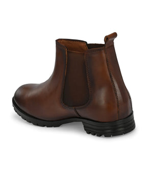 Men's Brown Mid-Top Chelsea Boots