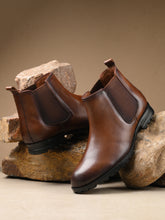 Men's Brown Mid-Top Chelsea Boots