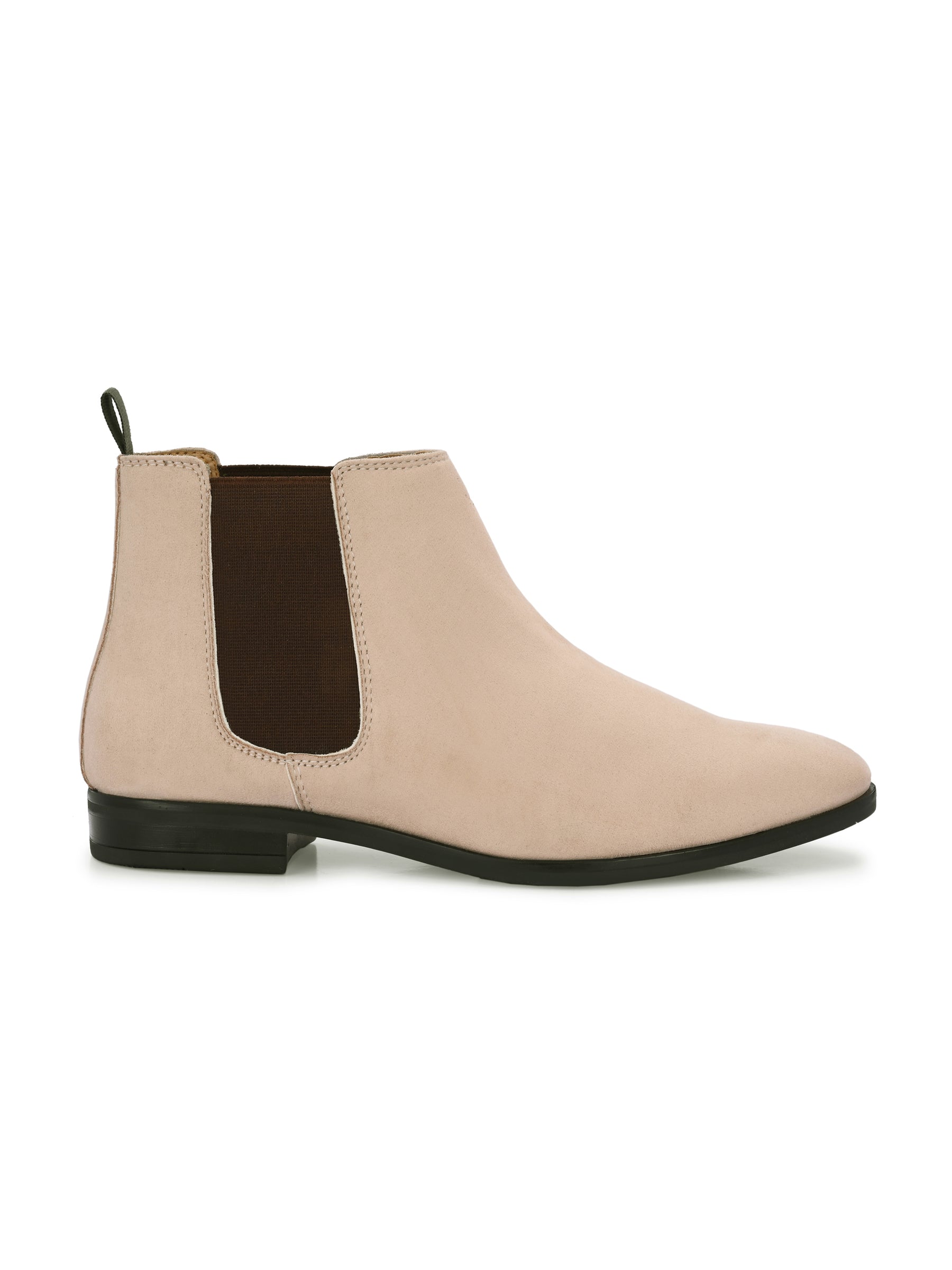 Men's Beige Suede Chelsea Ankle Boots