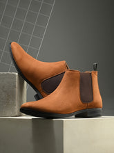 Men's Brown Suede Chelsea Ankle Boots