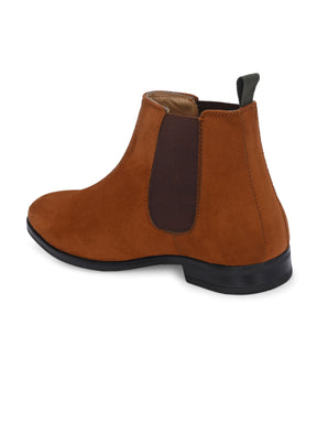 Men's Brown Suede Chelsea Ankle Boots