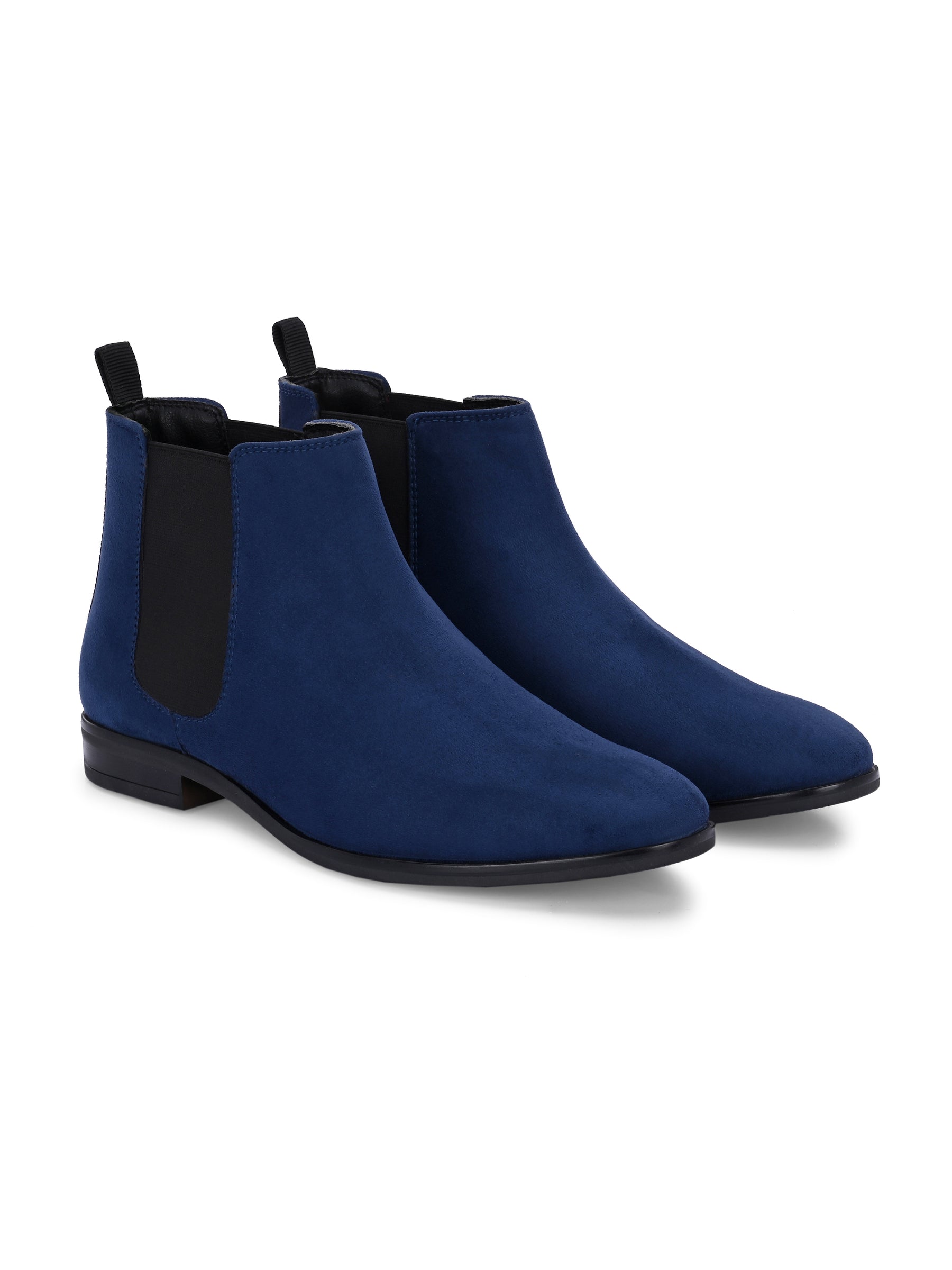 Men's Blue Suede Chelsea Ankle Boots