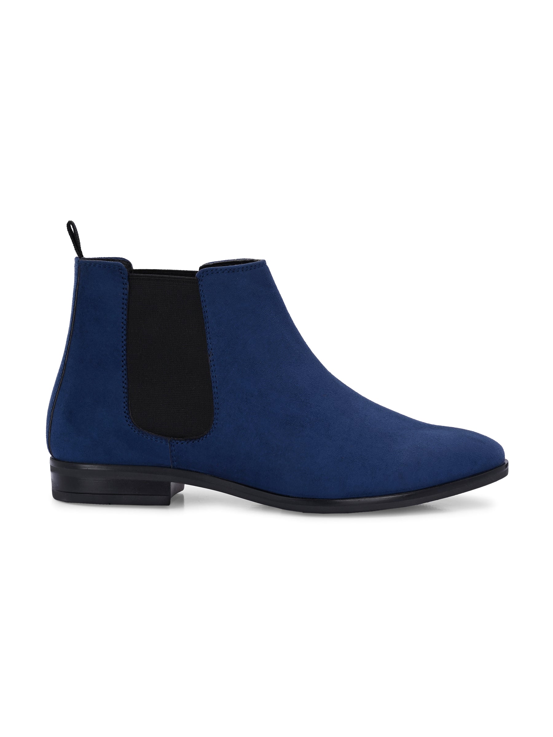 Men's Blue Suede Chelsea Ankle Boots